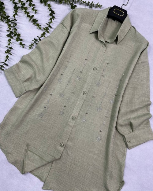  شومیز یقه دار شانتون 