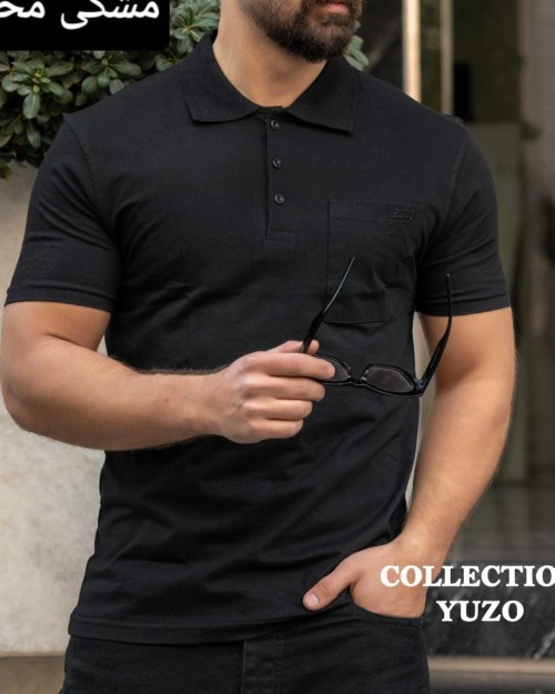  پنبه 28 پوشان اعلاء یقه دار جیب دار مشکی محرمی 