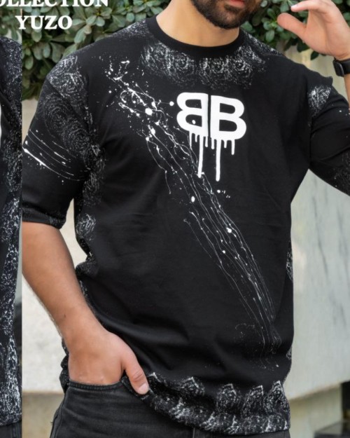  تیشرت پنبه ۲۸ اعلاء قواره باکسی لش چاپی 