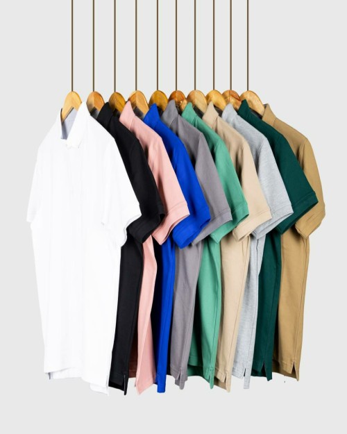  تیشرت سه دکمه قاپک مخفی کد 21676 