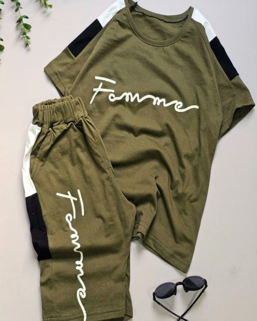  ست پسرانه تیشرت و شلوارک شونه شطرنجی 