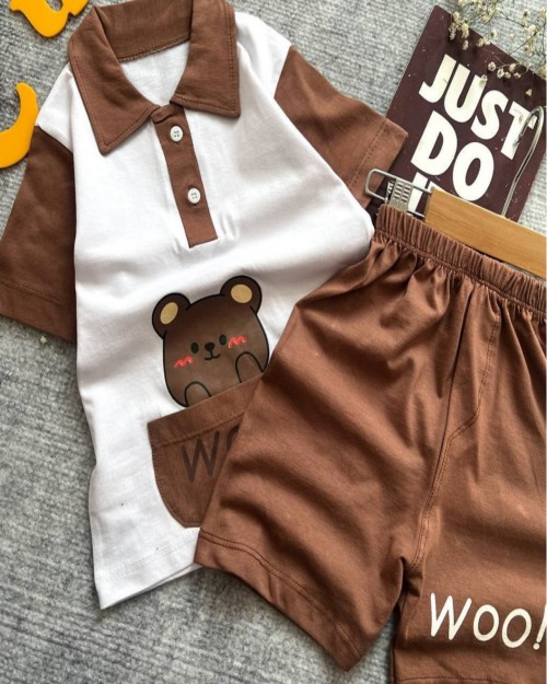  ست پسرانه پولوشرت و شلوارک خرسی 