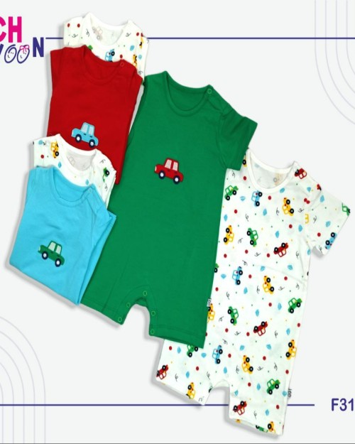  ست دو عددی رامپر نوزادی طرح ماشین 