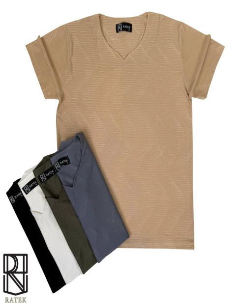 تیشرت یقه کوبایی طرح لونا درجه یک